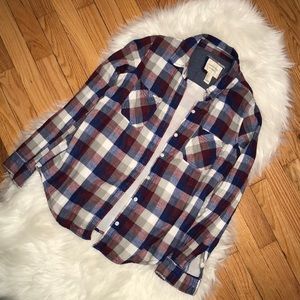 Checkered Forever 21 Flannel Button Up Top